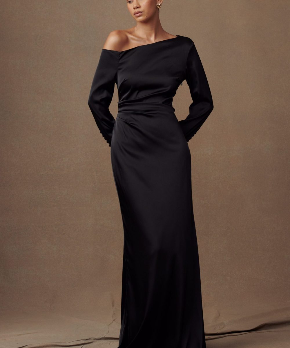 Avery Long Sleeve Maxi Dress - Black