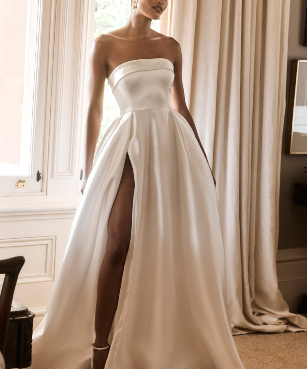 Eileen Strapless Wedding Gown - White
