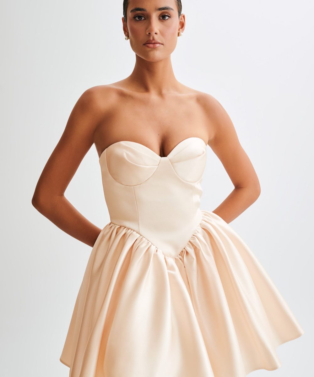 Hollie Structured Corset Mini Dress - Gold