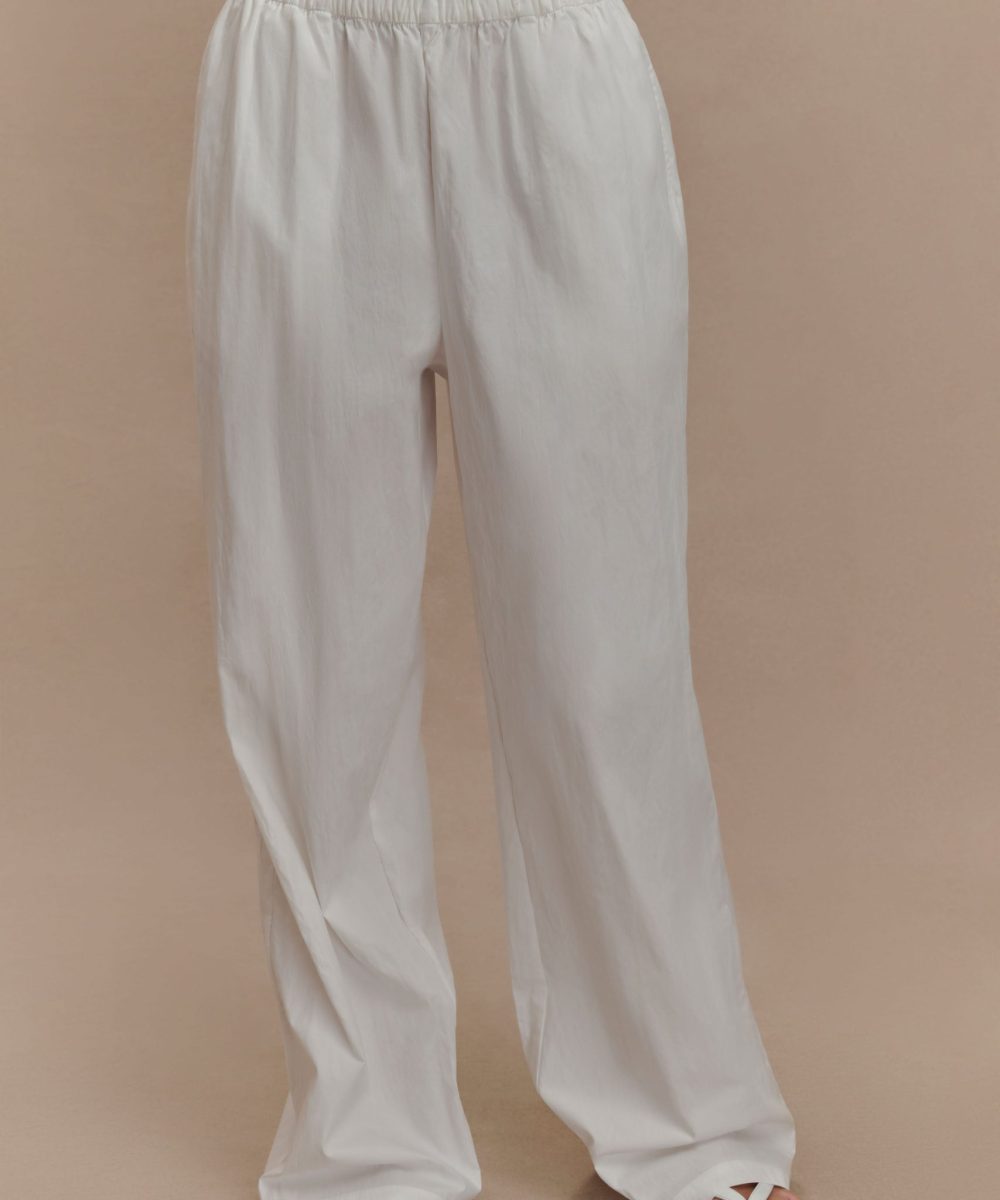 Campbell Cotton Wide Leg Pants - White