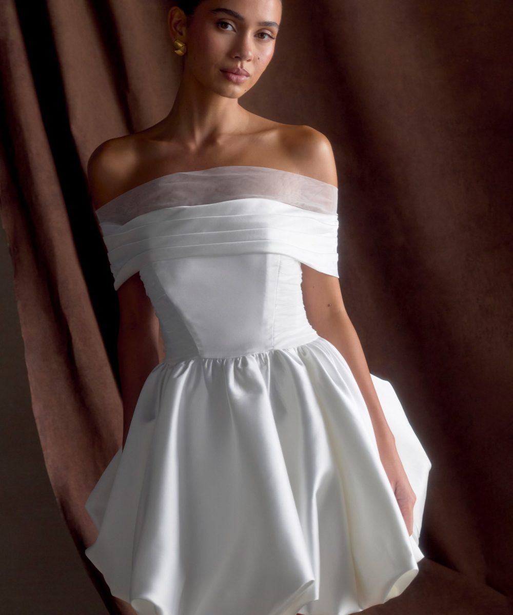 Lauretta Off Shoulder Mini Dress - White
