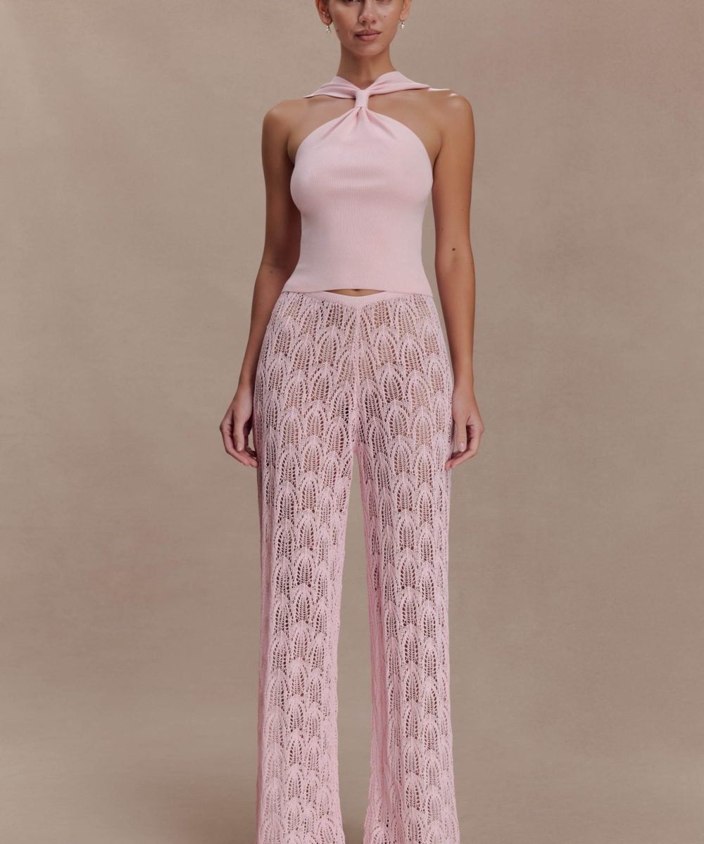 Glinda Crochet Pants - Baby Pink