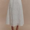 Arla Broderie Midi Skirt - White