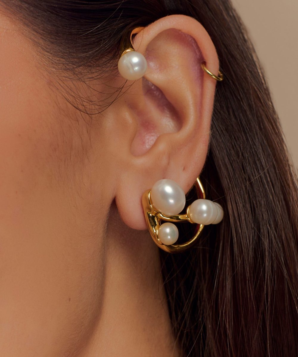 Saskia Freshwater Pearl Ear Cuff - Pearl