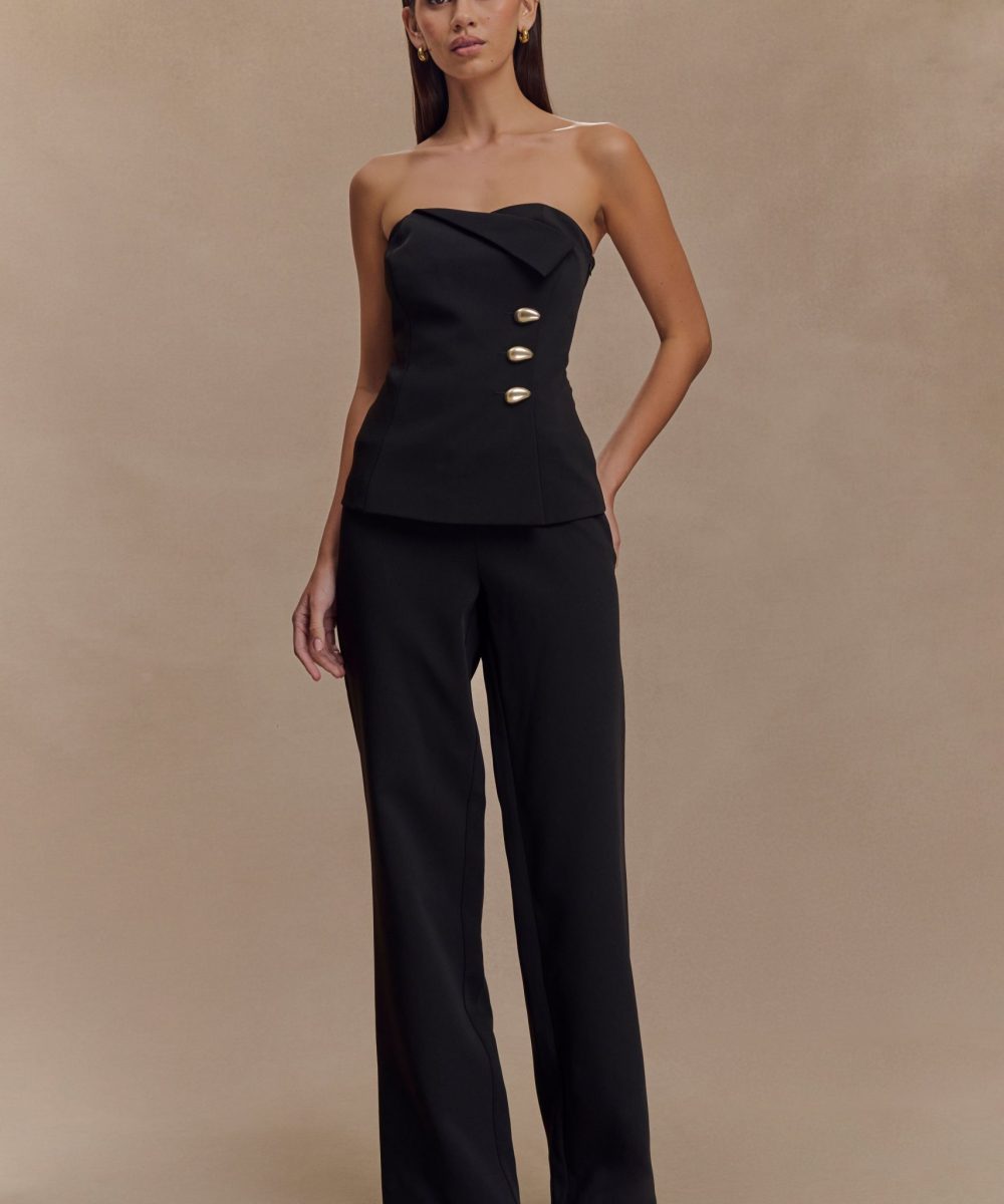 Lindie Straight Leg Suiting Pants - Black