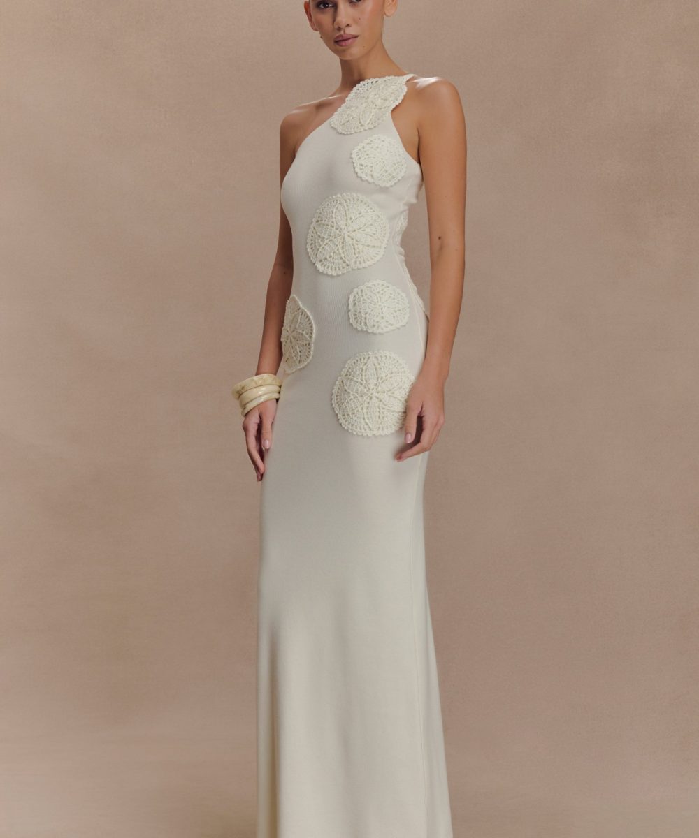 Teneika Crochet Knit Maxi Dress - Ivory