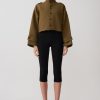 Rue Funnel Neck Bomber Jacket - Khaki