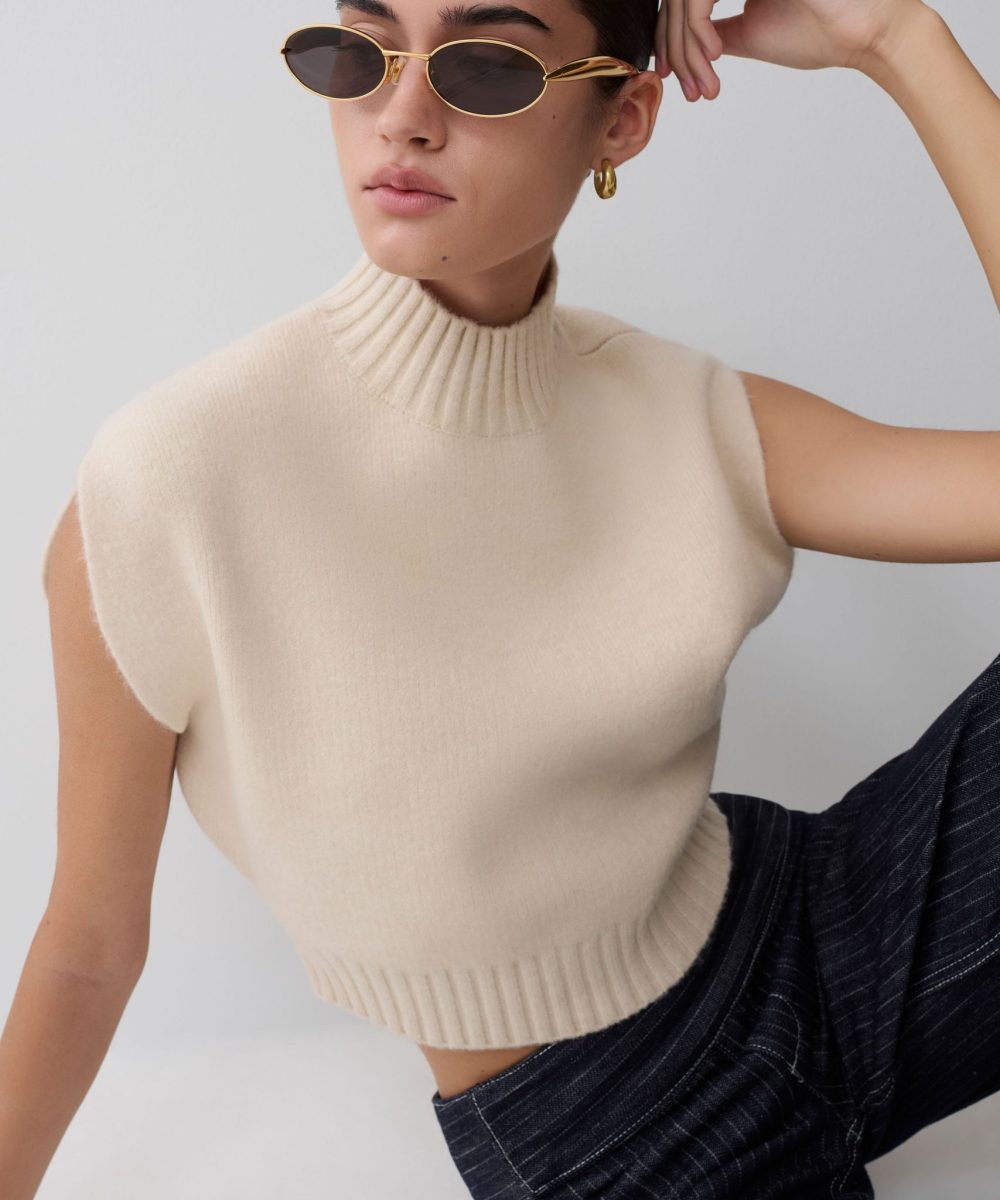 Niko Knit Oversized Top - Ivory