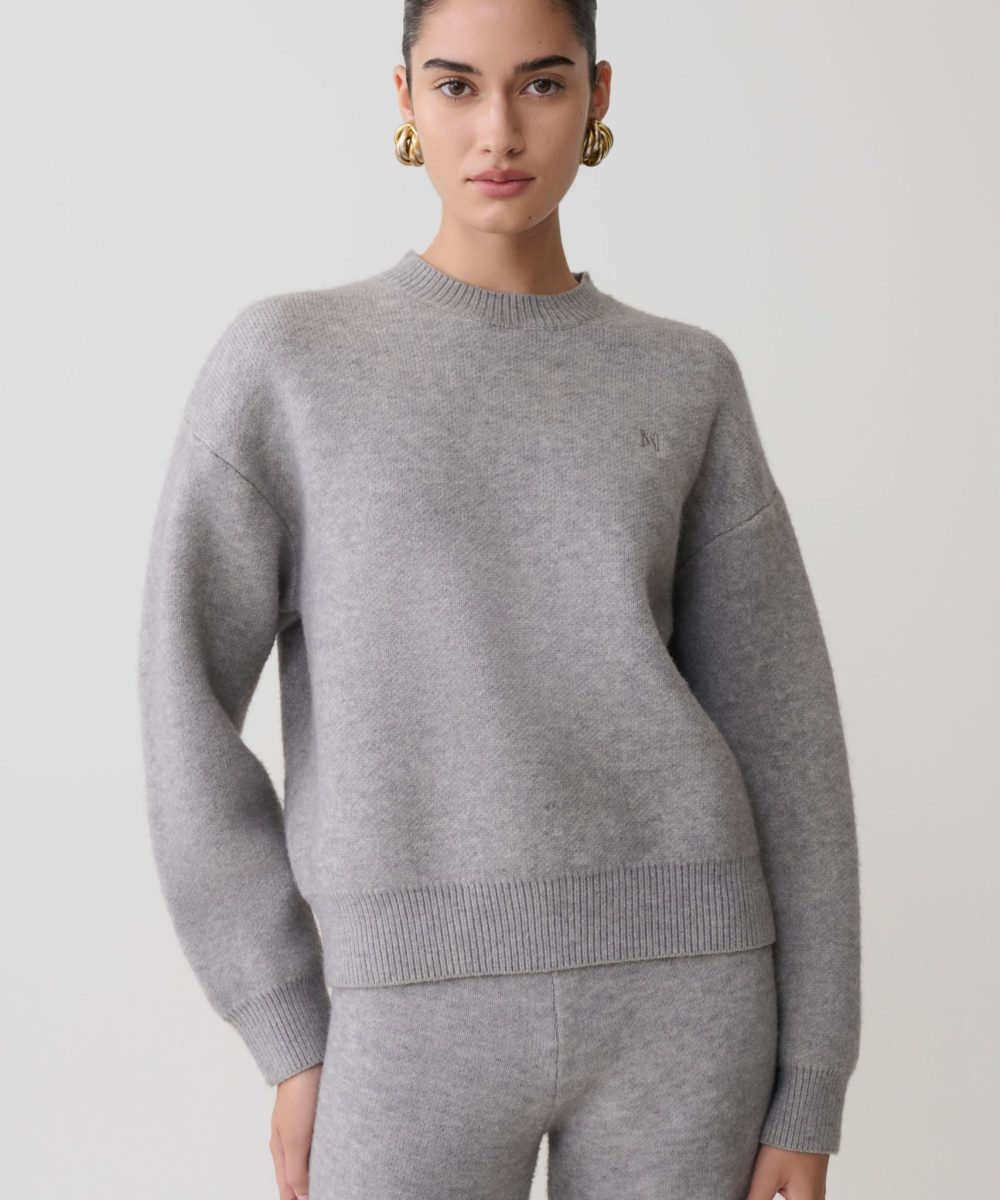 Lulu Oversized Knit Jumper - Grey Marle