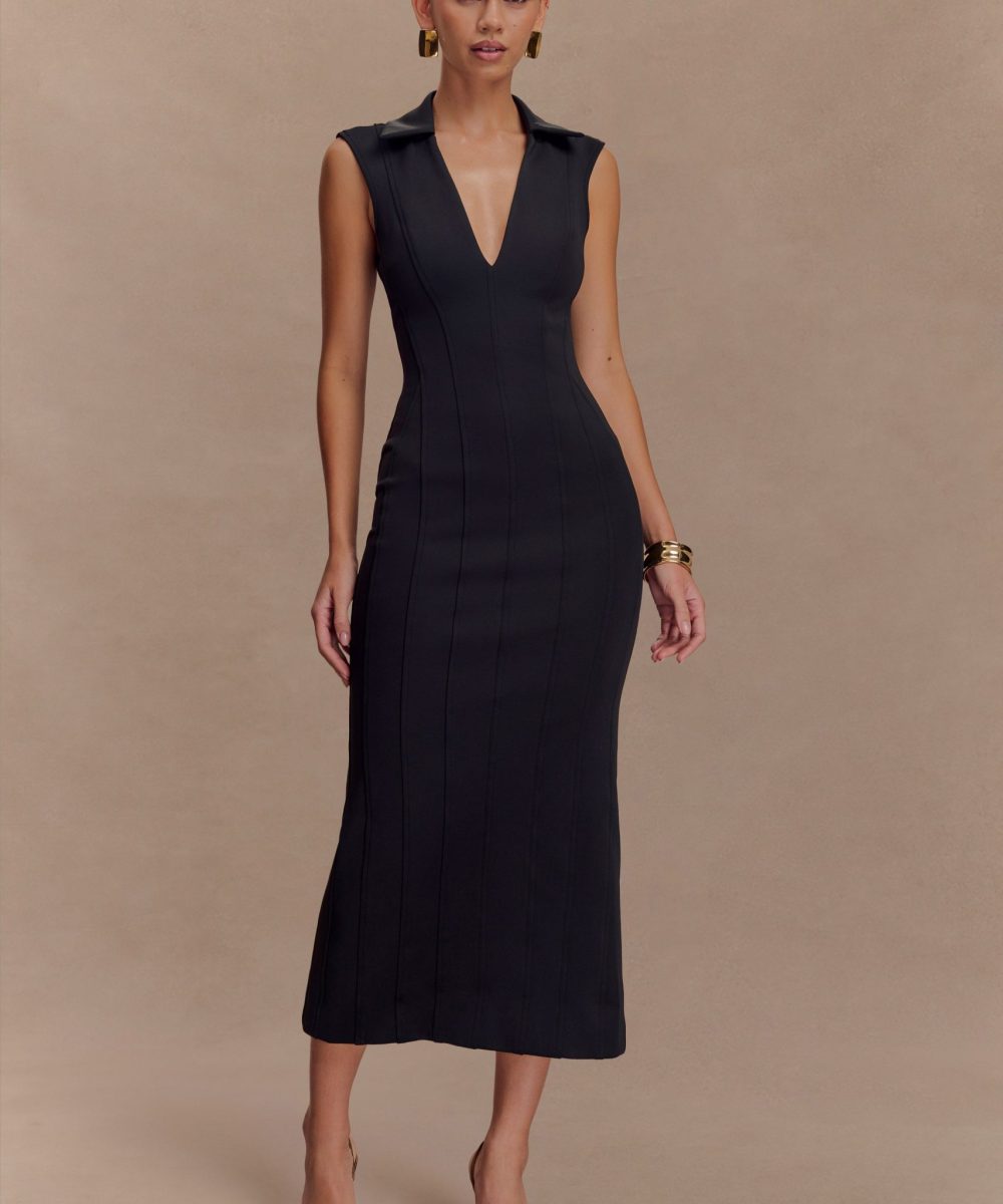 Keagan Sleeveless Midi Dress - Black