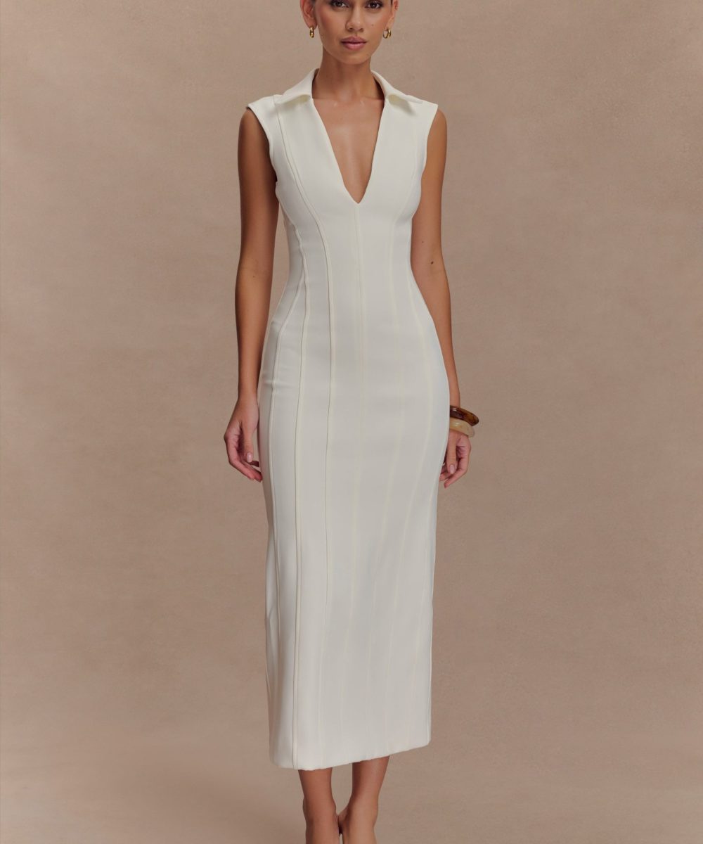 Keagan Sleeveless Midi Dress - Ivory