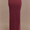 Judy Slinky And Mesh Maxi Skirt - Wine
