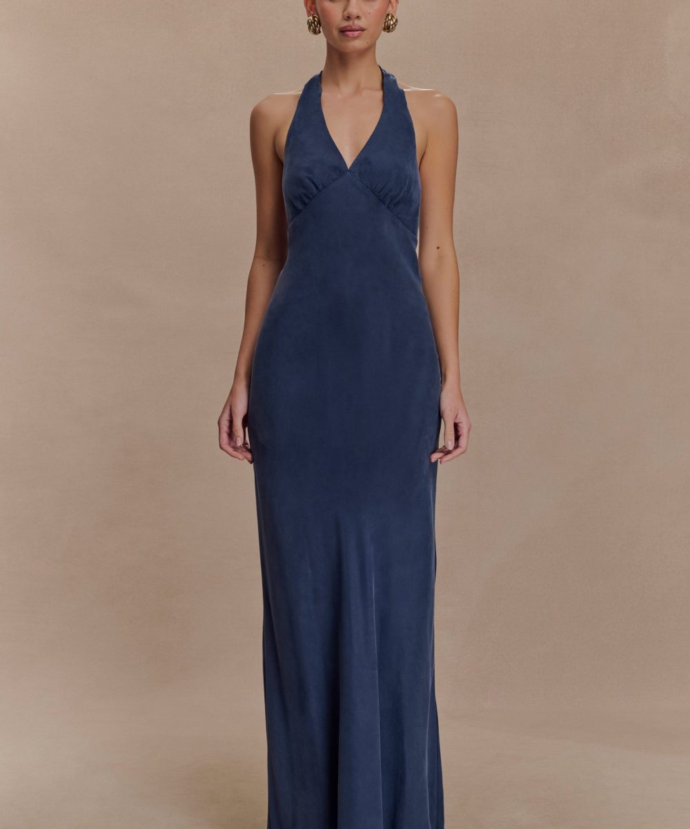 Louisiana Halter Maxi Dress - Navy