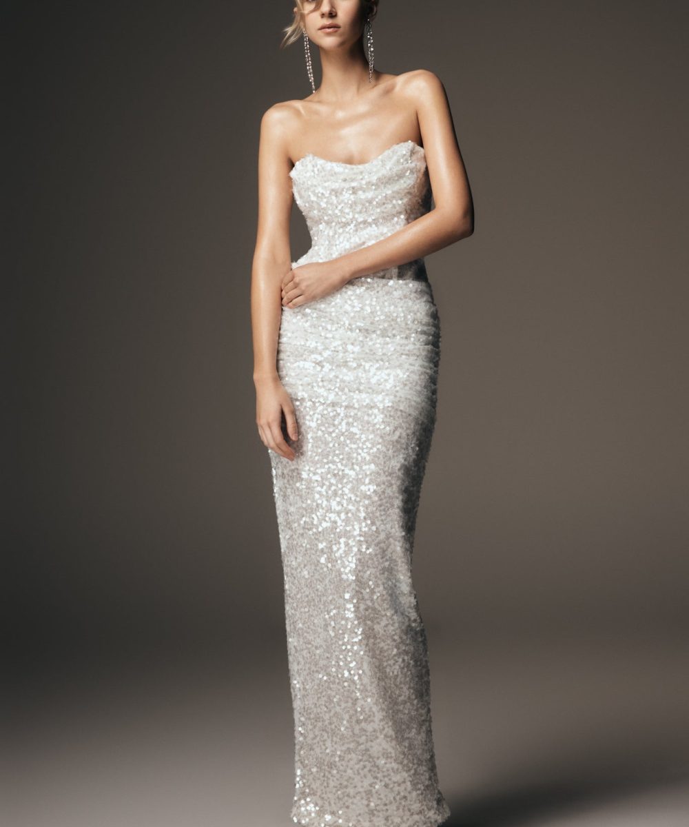 Nala Strapless Sequin Maxi Dress - Ivory