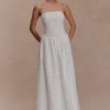 Maureen Broderie Strapless Maxi Dress - White