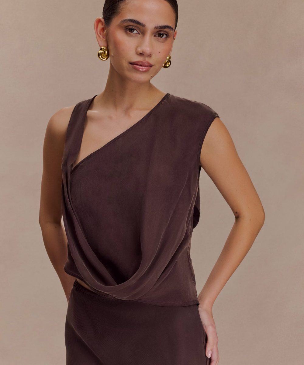 Violeta Asymmetric Top - Dark Chocolate