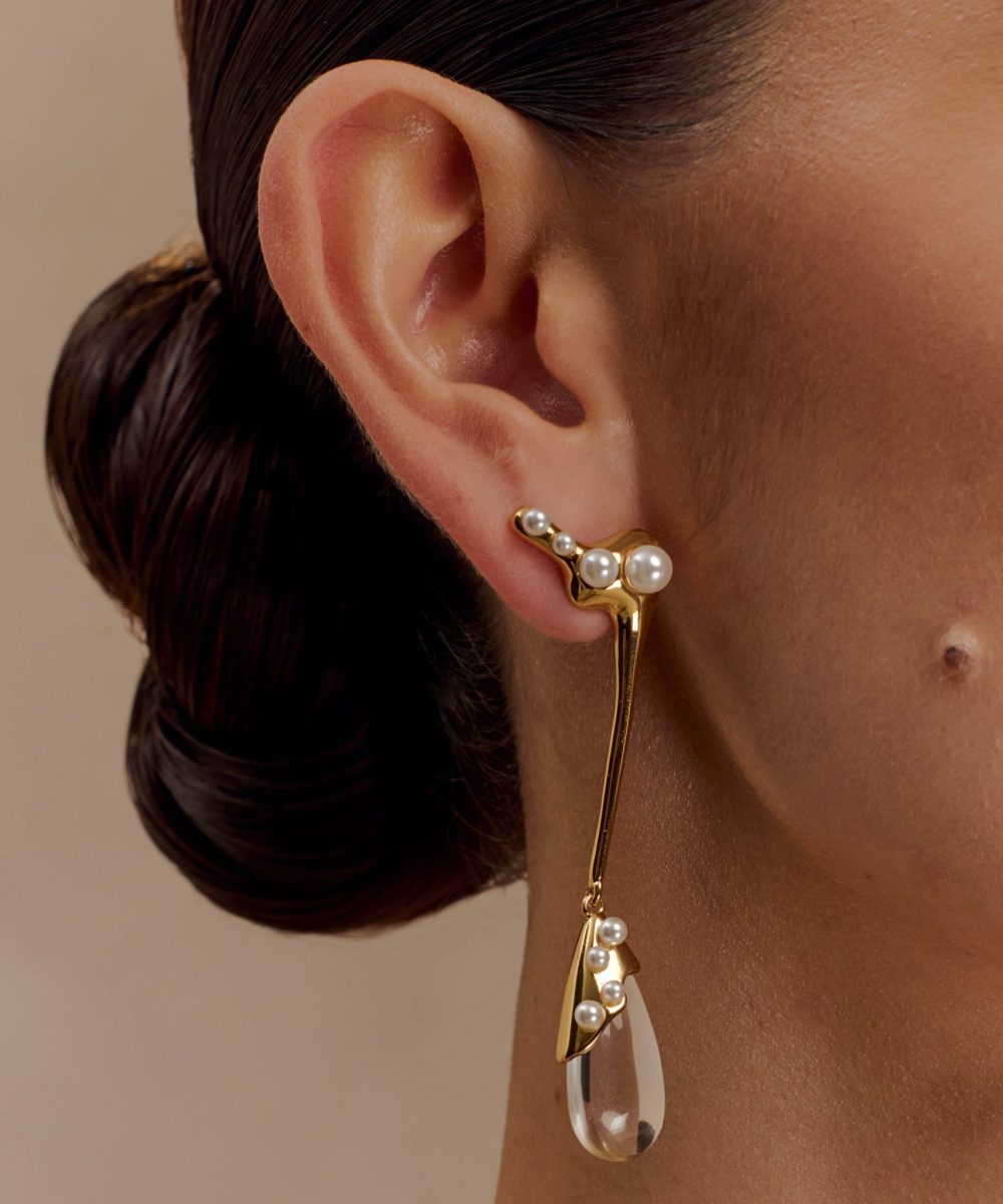 Adelaide Pearl Drop Earrings - Gold