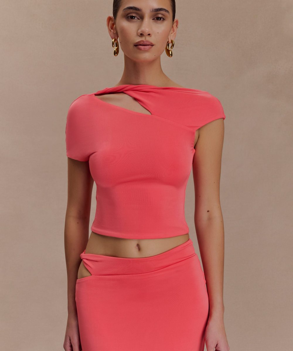 Haven Slinky Twist Top - Coral