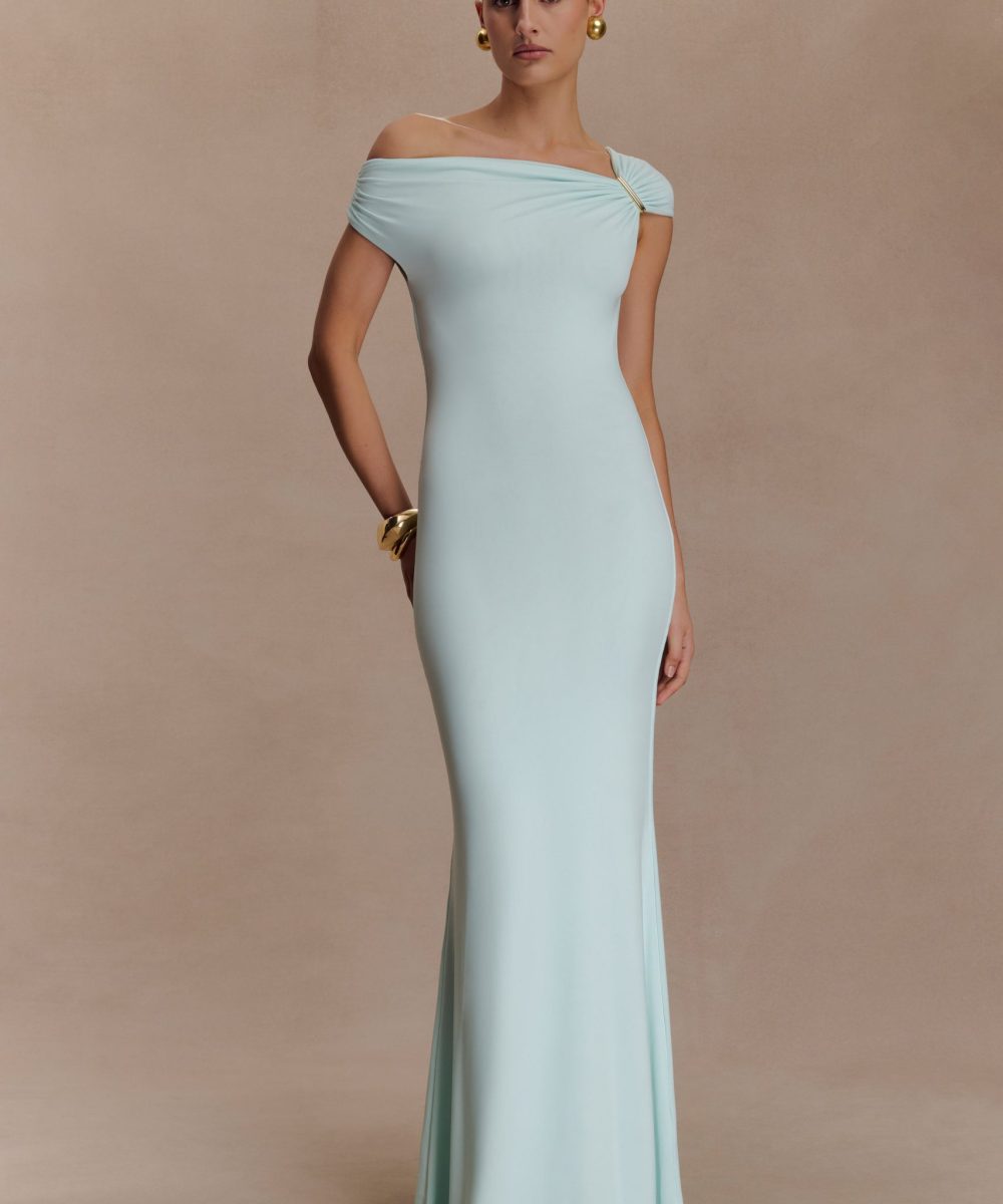 Kinsley Slinky Maxi Dress With Hardware - Lagoon
