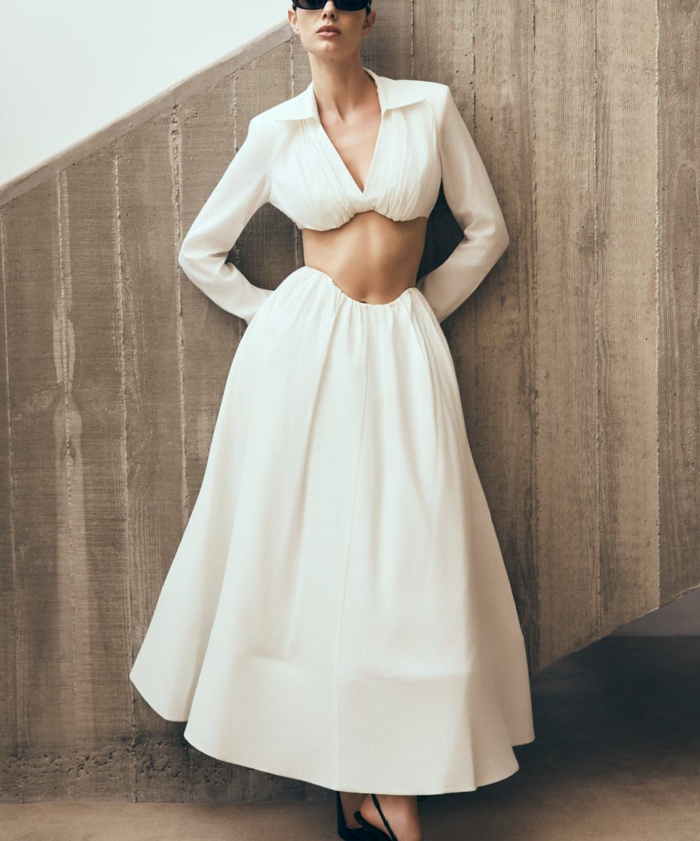 Greta Shirt Bra - White