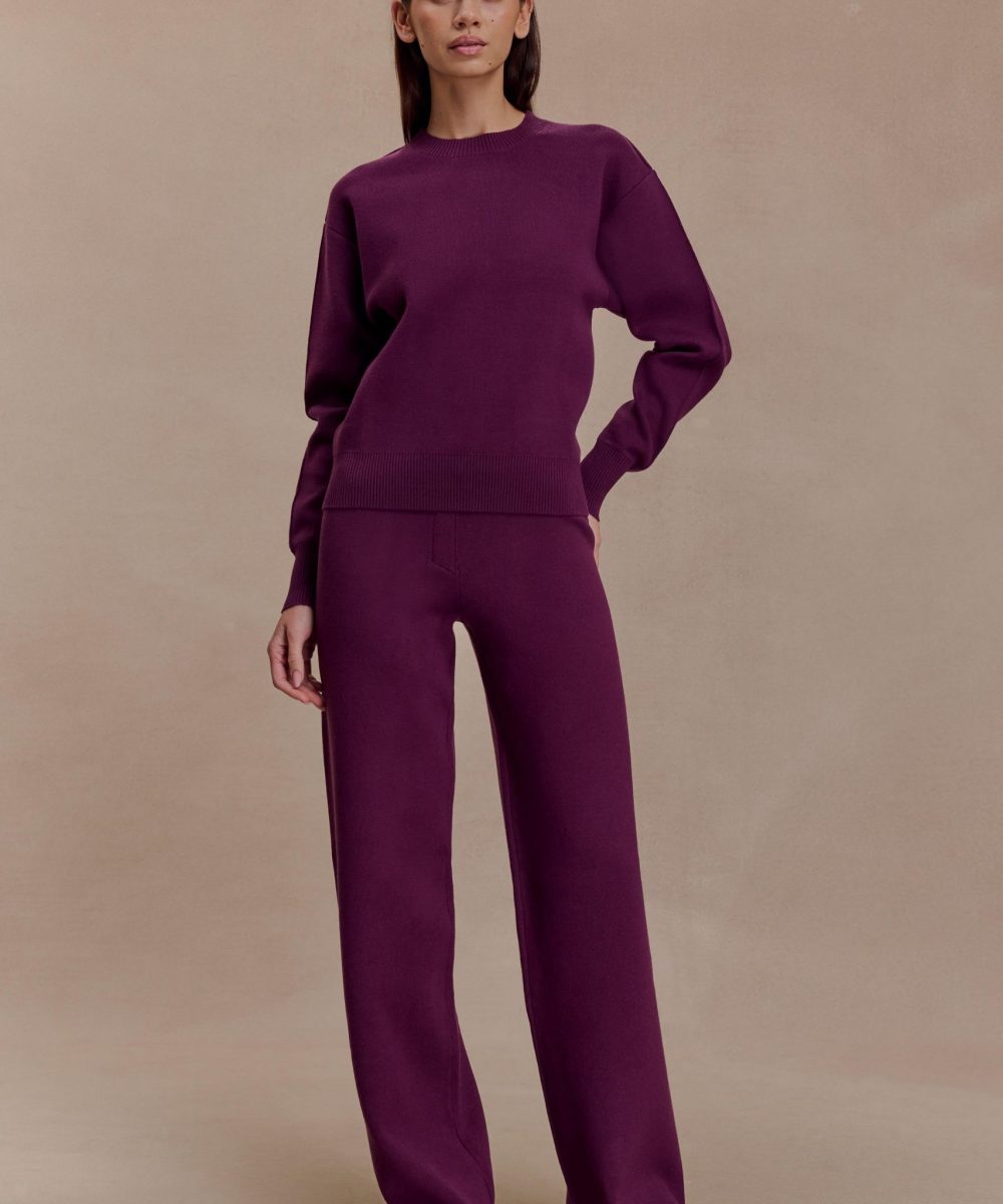 Lauren Knit Trouser - Plum