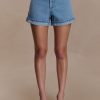 Carlene Cuffed Denim Shorts - Classic Blue