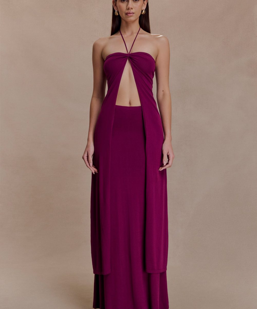 Marimae Long Knit Top - Plum