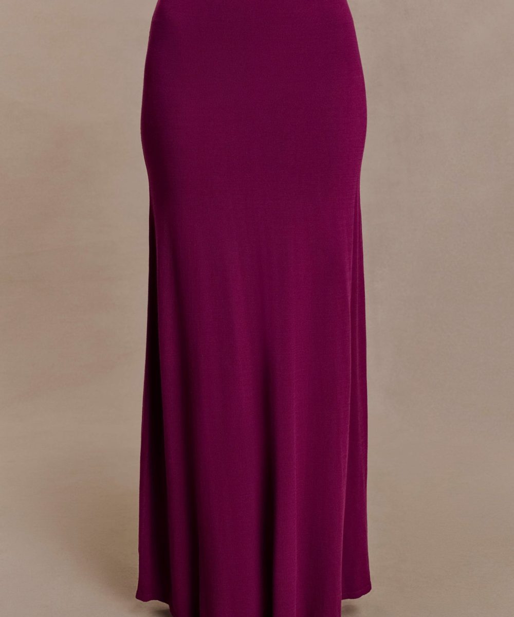 Martiena Knit Maxi Skirt - Plum
