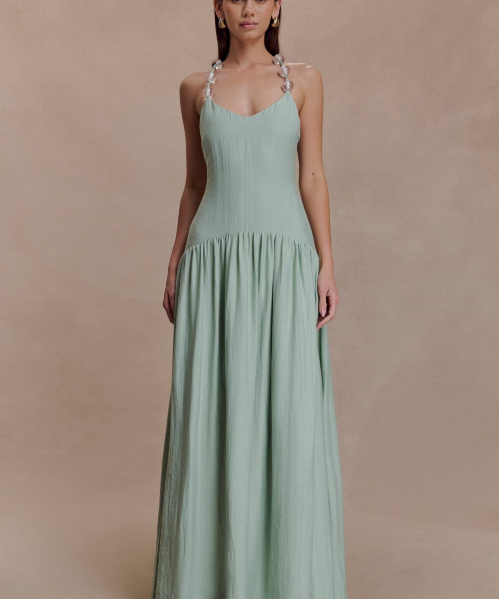 Darling Linen Maxi Dress - Sage