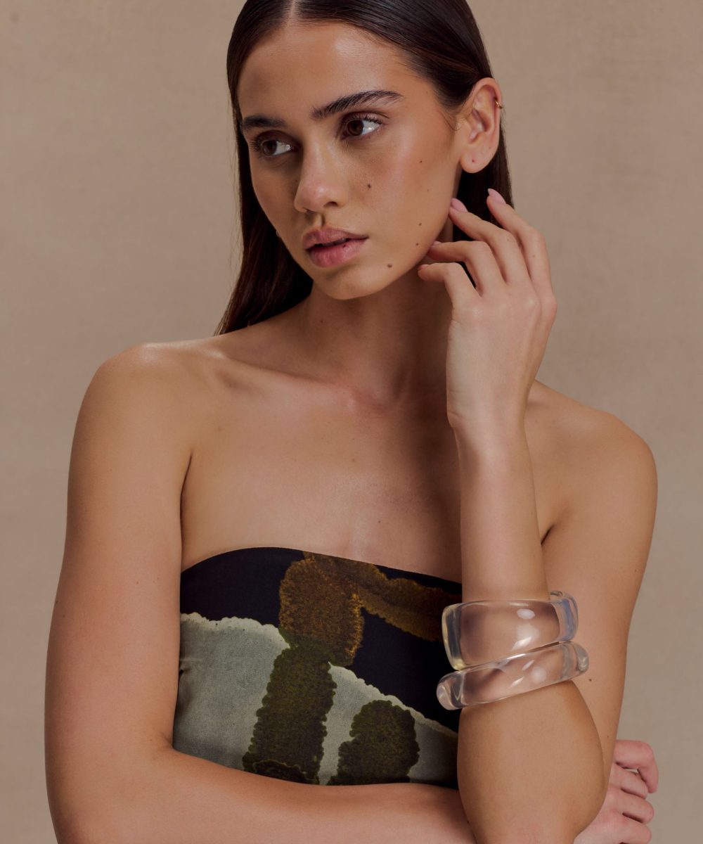 Marah Resin Bangle Set - Clear