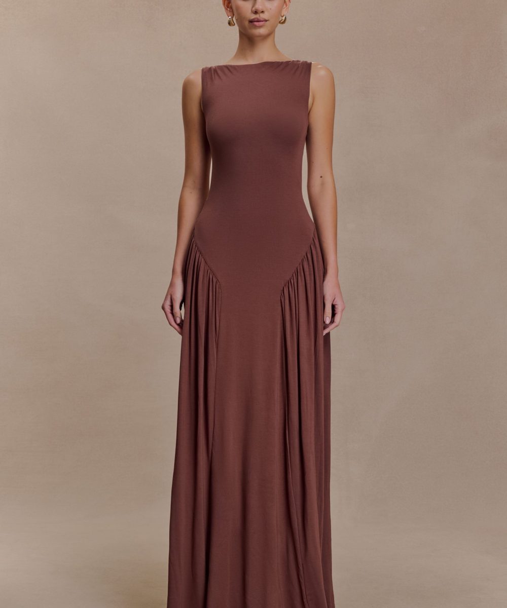 Marnie Modal Sleeveless Maxi Dress - Chocolate