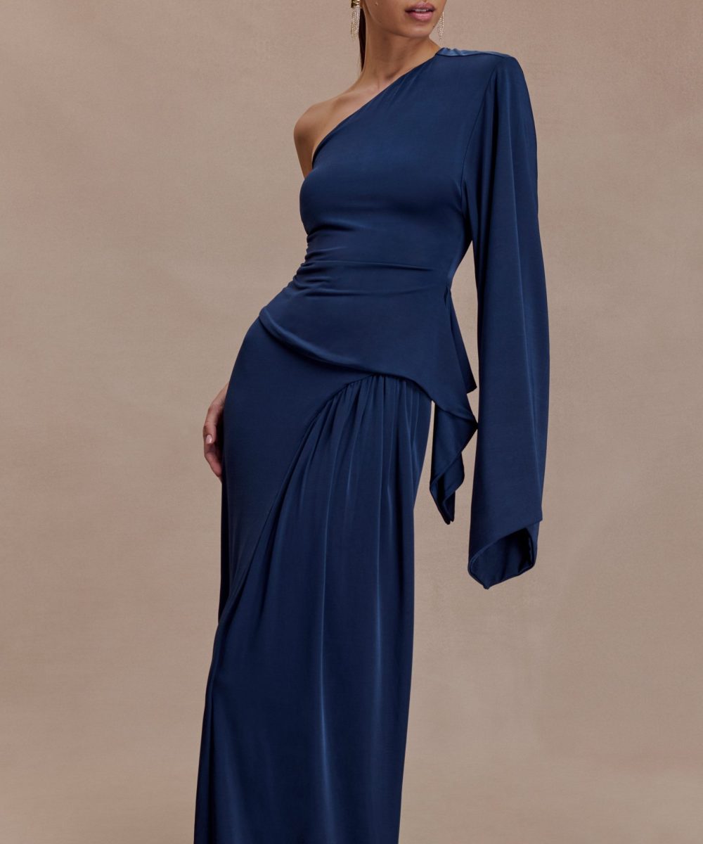 Vivica Slinky One Shoulder Top - Midnight Navy