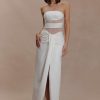 Paulina Cut Out Strapless Maxi Dress - White