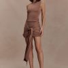 Sinead Slinky Mini Dress With Hardware - Mocha