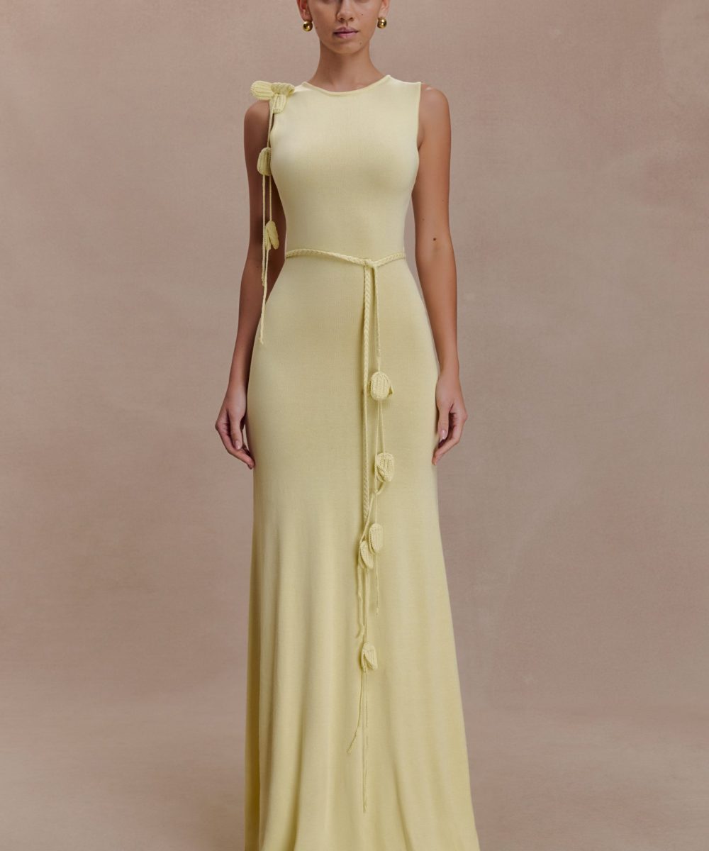 Monay Tulip Maxi Dress - Lemon