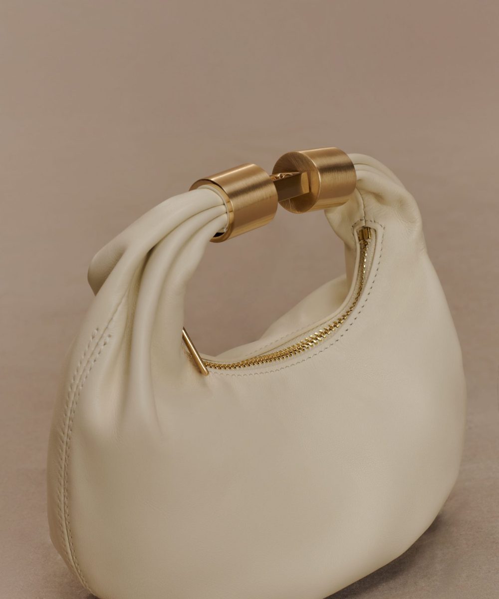 Bristol Mini Croissant Leather Bag - Ivory