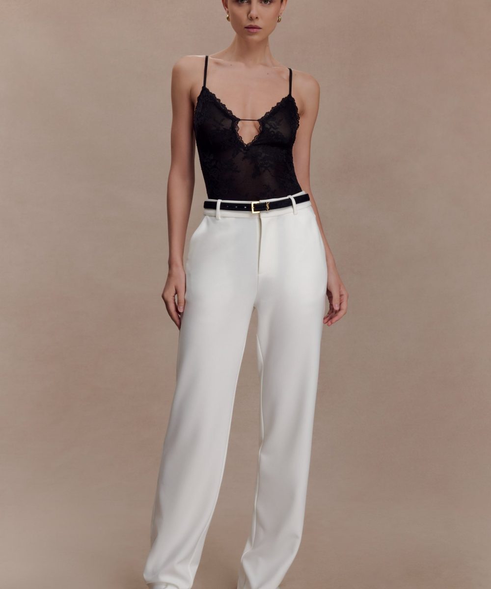 Maude Crepe Straight Leg Pants - Ivory