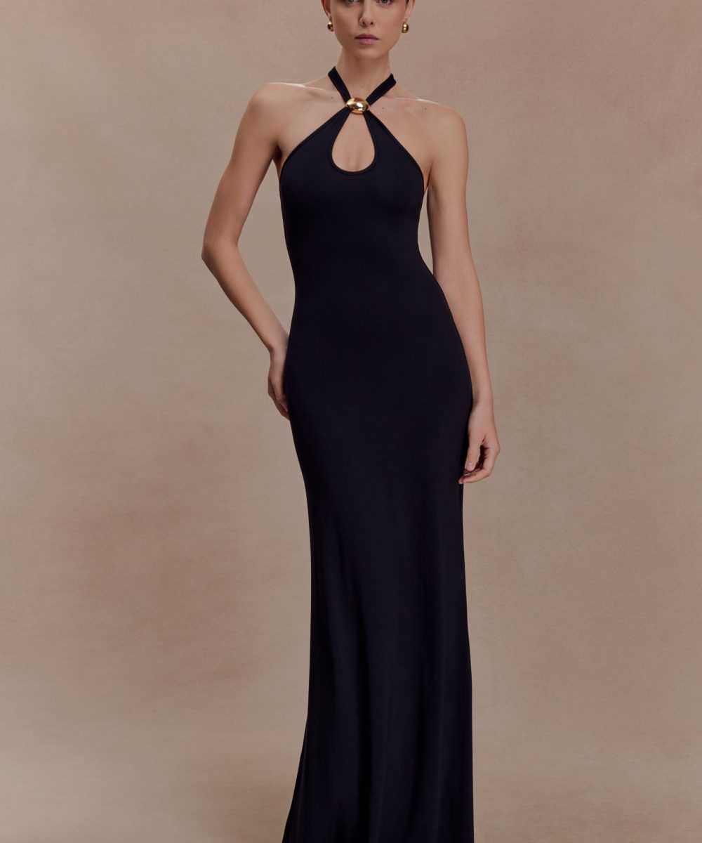 Ramona Modal Maxi Dress With Hardware - Black