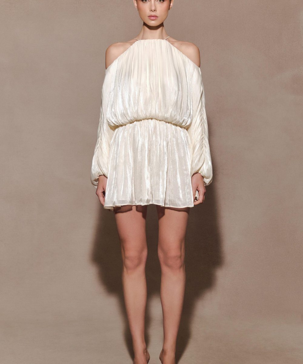 Minna Halter Mini Dress - Opal White
