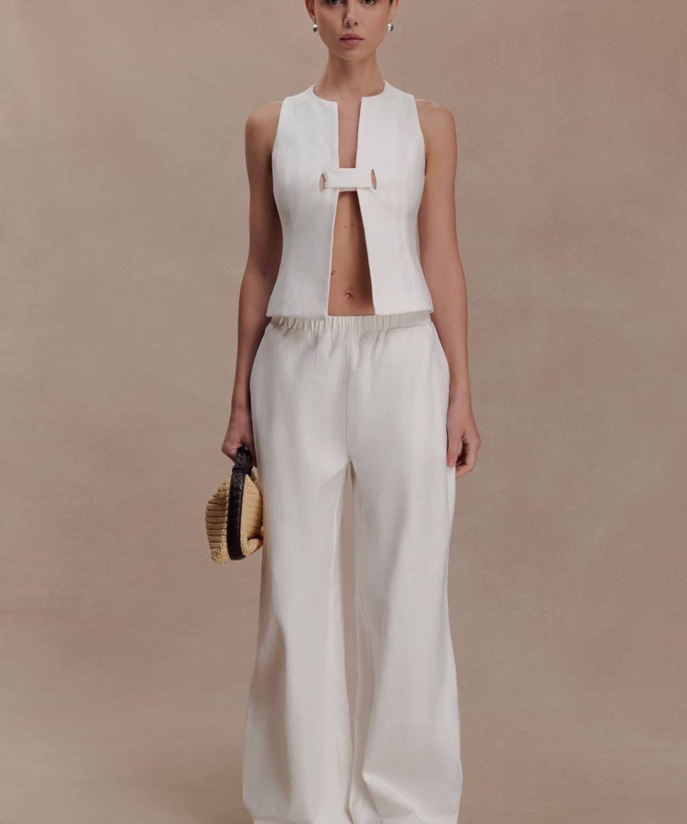 Aldea Cotton Sleeveless Top - White