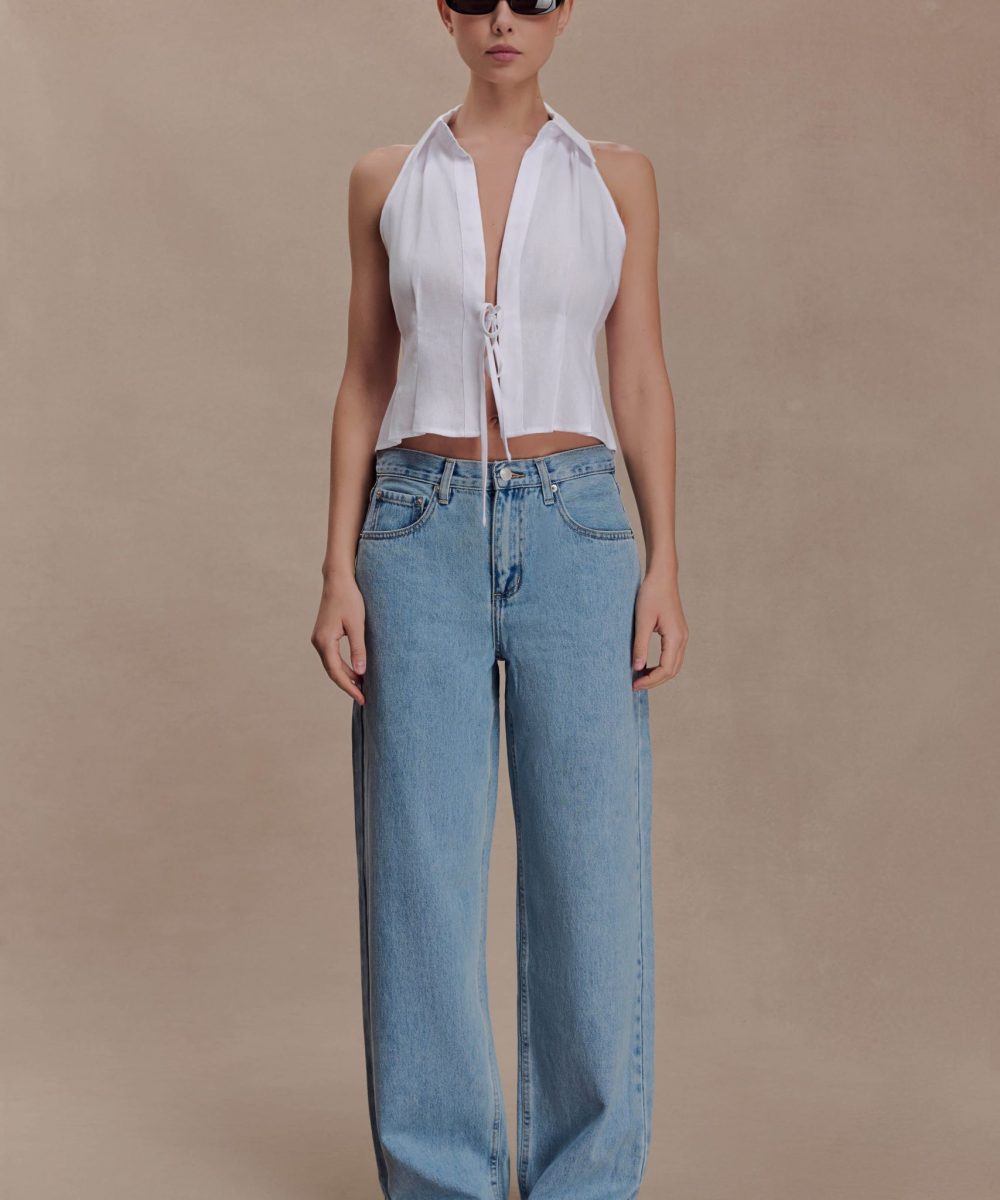 Scout Sleeveless Linen Shirt - White