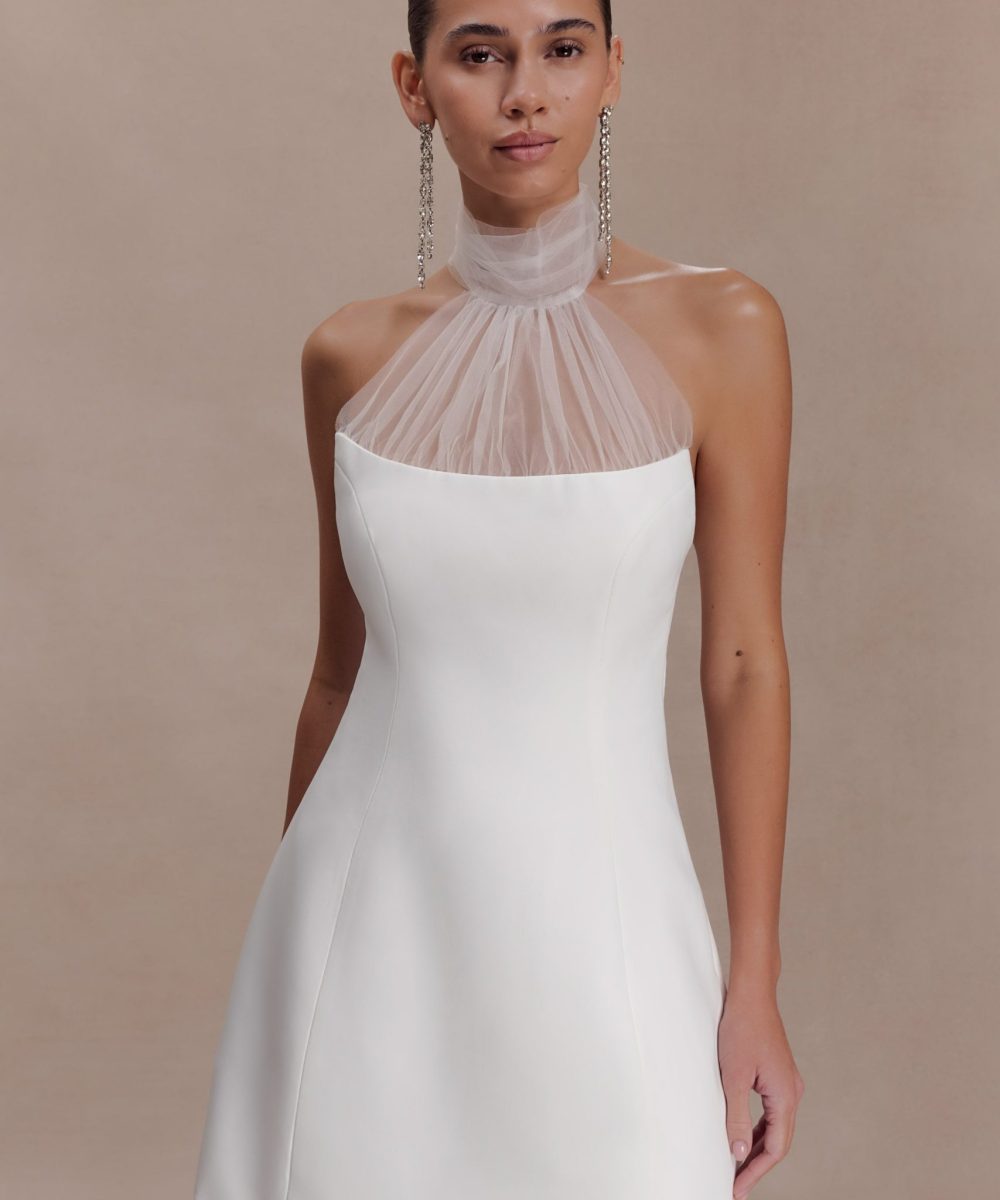 Riley Halter Suiting Mini Dress - Ivory