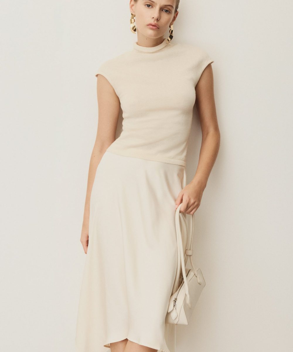 Sonny Short Sleeve Knit Top - Cream
