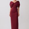 Thelma Bardot Maxi Dress - Wine