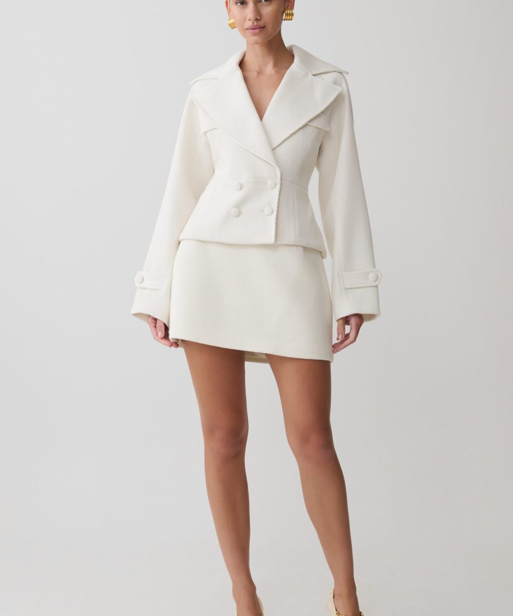 Elara Suiting Mini Skirt - Ivory