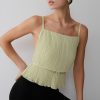 Lilou Pleated Sleeveless Top - Sage