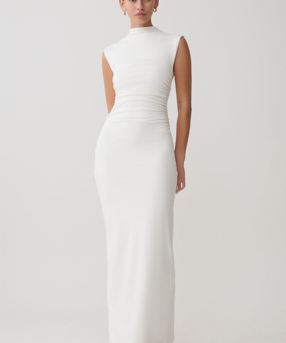 Elliot High Neck Sleeveless Maxi Dress - White