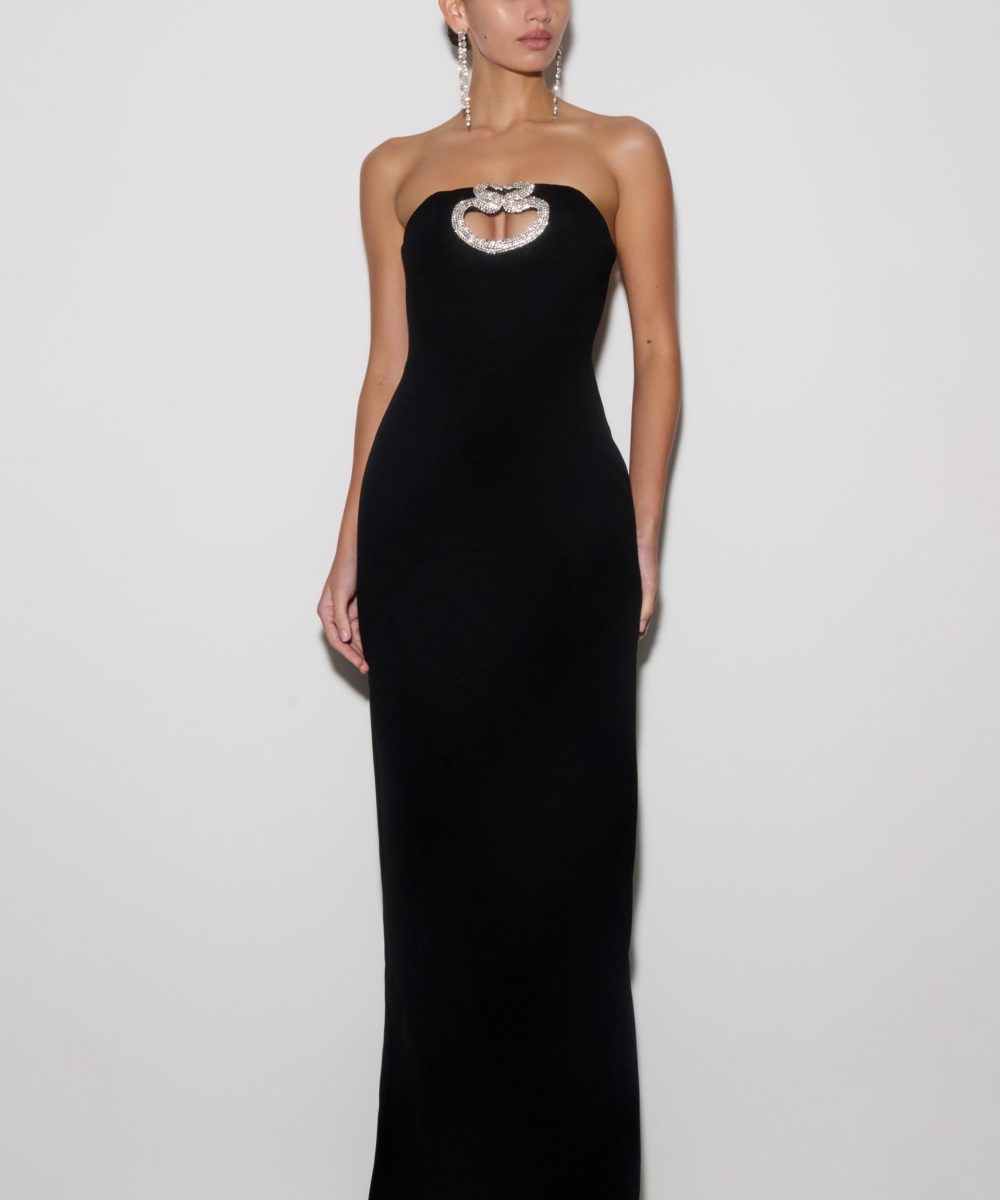 Hilda Embellished Strapless Maxi Dress - Black