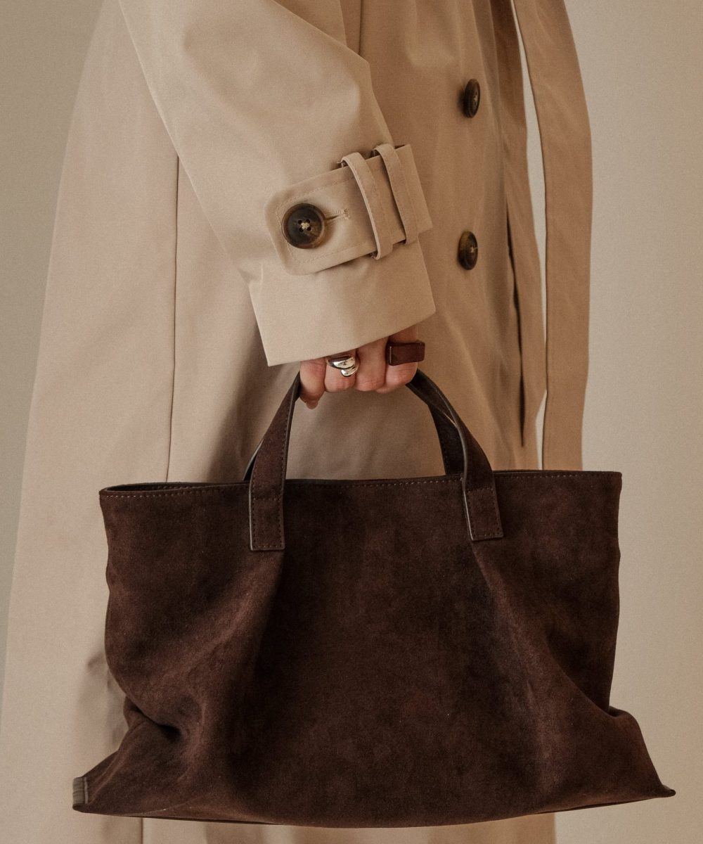 Baylor Faux Suede Bag - Chocolate