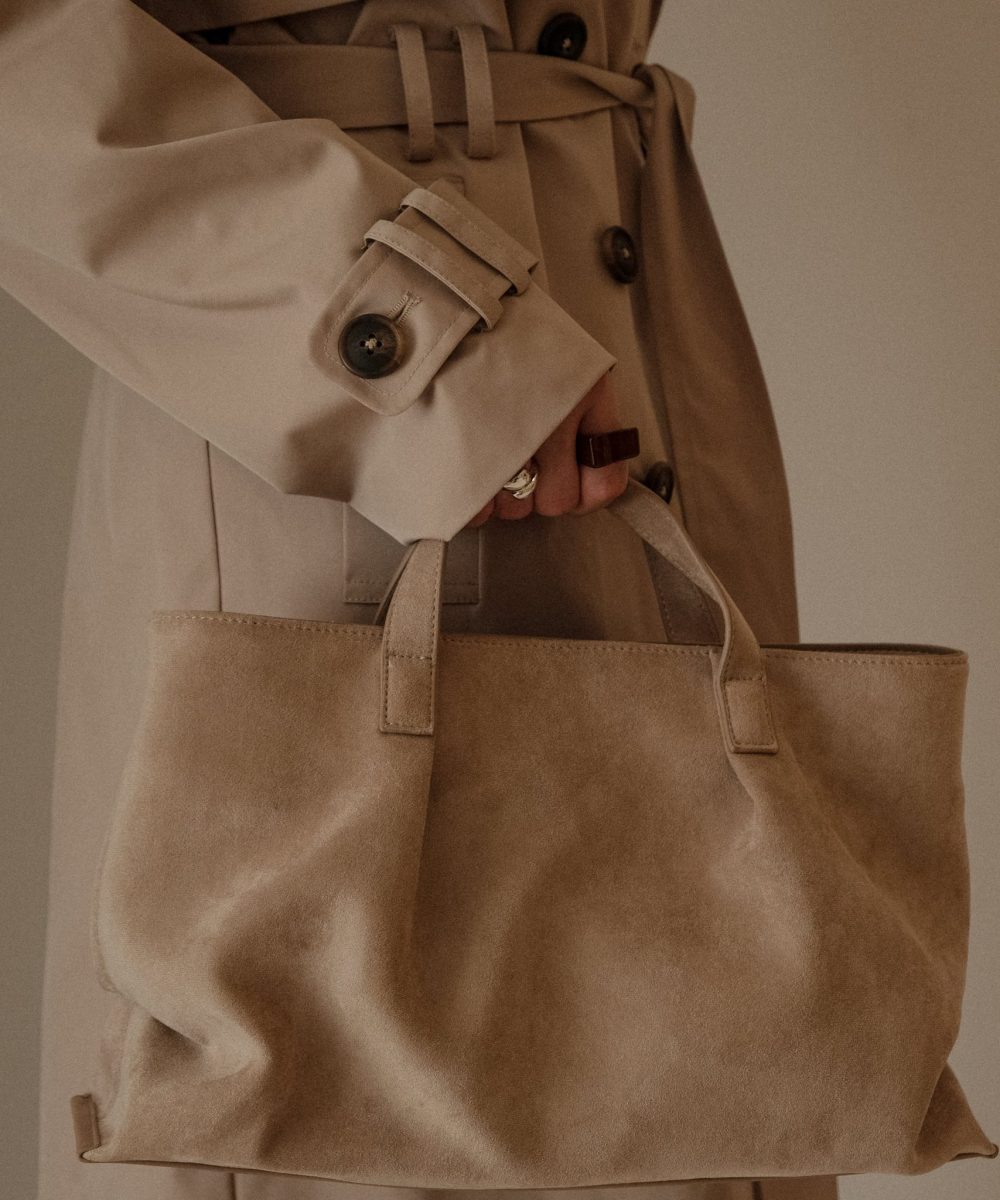 Baylor Faux Suede Bag - Natural